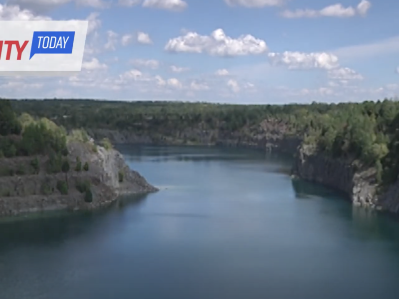 Teer Quarry can hold 1.58 billon gallons of water. (Screen shot: City of Durham, Bull City Today)